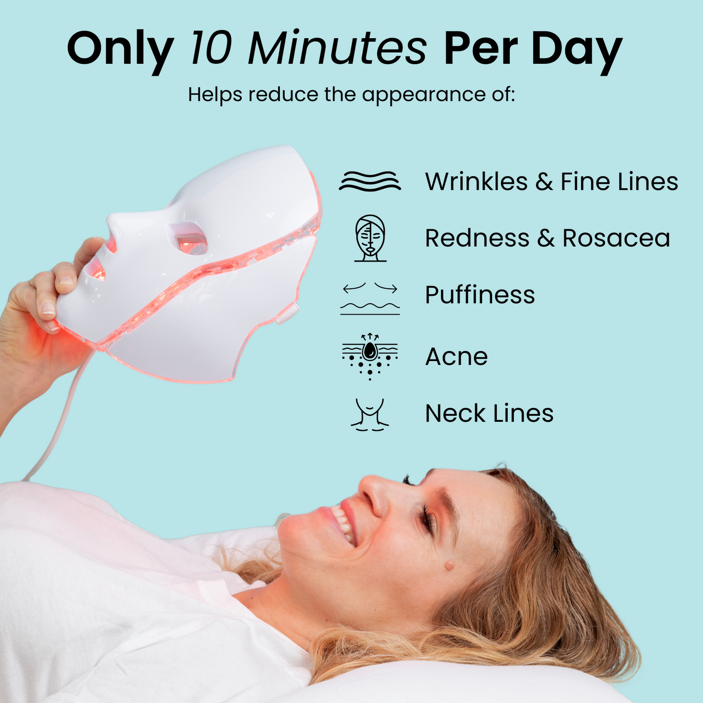 Light Rincle Wrinkle Clearing Light Therapy Face & Neck Mask – Nutriskin